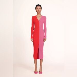 Staud Shoko Sweater Dress - Cherry/Lollipop L